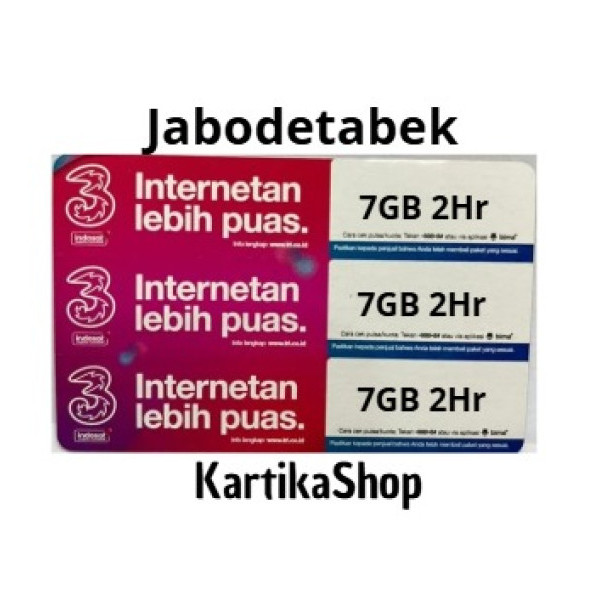 Voucher Tri 7gb 2Hari - Jabodetabek